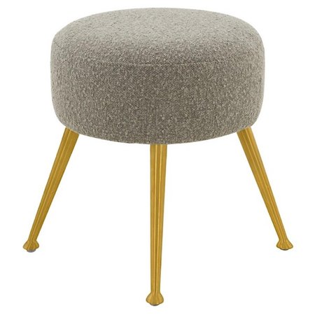 SAFAVIEH Anna Sheepskin Ottoman, Light Grey & Gold SFV4747E